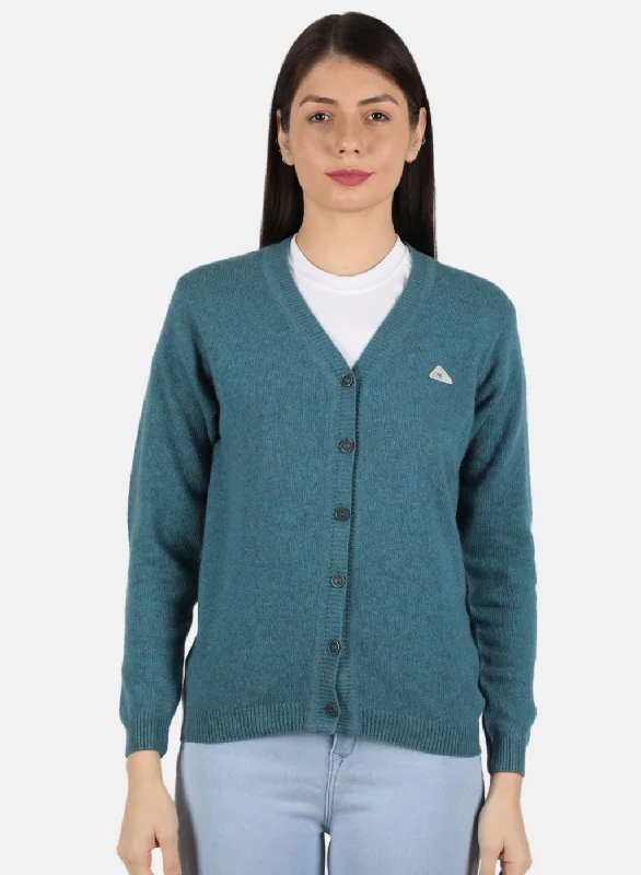 Children's SweatersWomen Blue Solid Cardigan