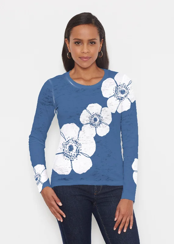 women's tops for those who want to add a touch of sophistication to their casual attirePoppy Navy (7013) ~ Signature Long Sleeve Crew Shirt