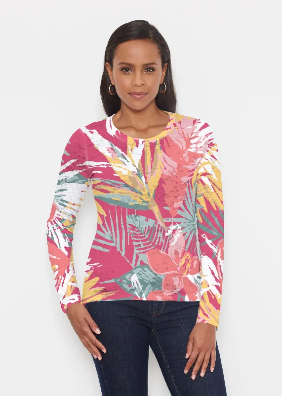 women's tops for relaxed weekendsHavana (16152) ~ Signature Long Sleeve Crew Shirt