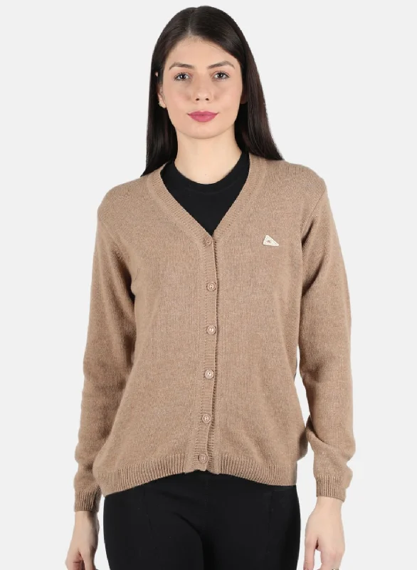 Wholesale SweatersWomen Beige Solid Cardigan