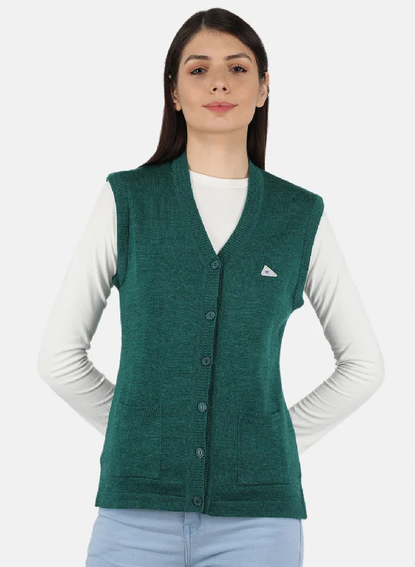 Cardigan SweatersWomen Green Solid Cardigan