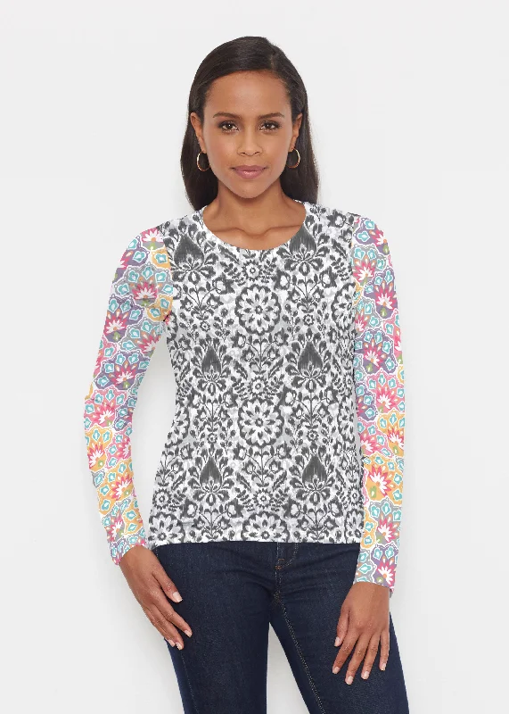 women's tops for those who want to stay cool and chic during warmer weatherDarling Geo (13382) ~ Signature Long Sleeve Crew Shirt