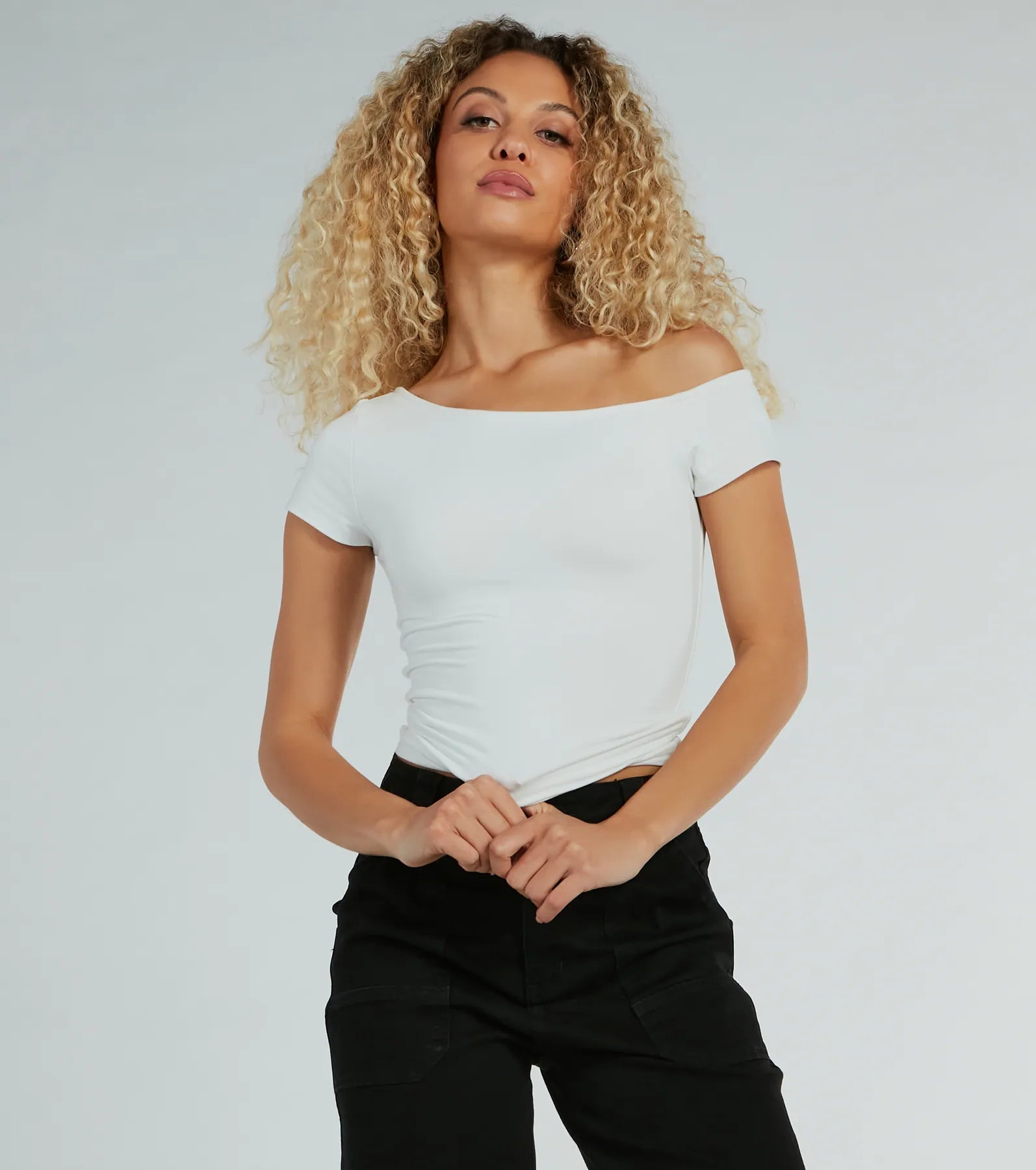 women's tops for those who want to add a bit of flair and personality to their looksFave Style Off-The-Shoulder Short Sleeve Knit Top