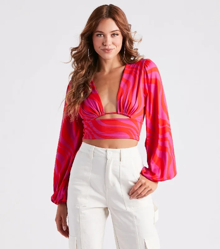 women's tops for fashion-forward individualsVacay Vibes Swirl Print Crop Top