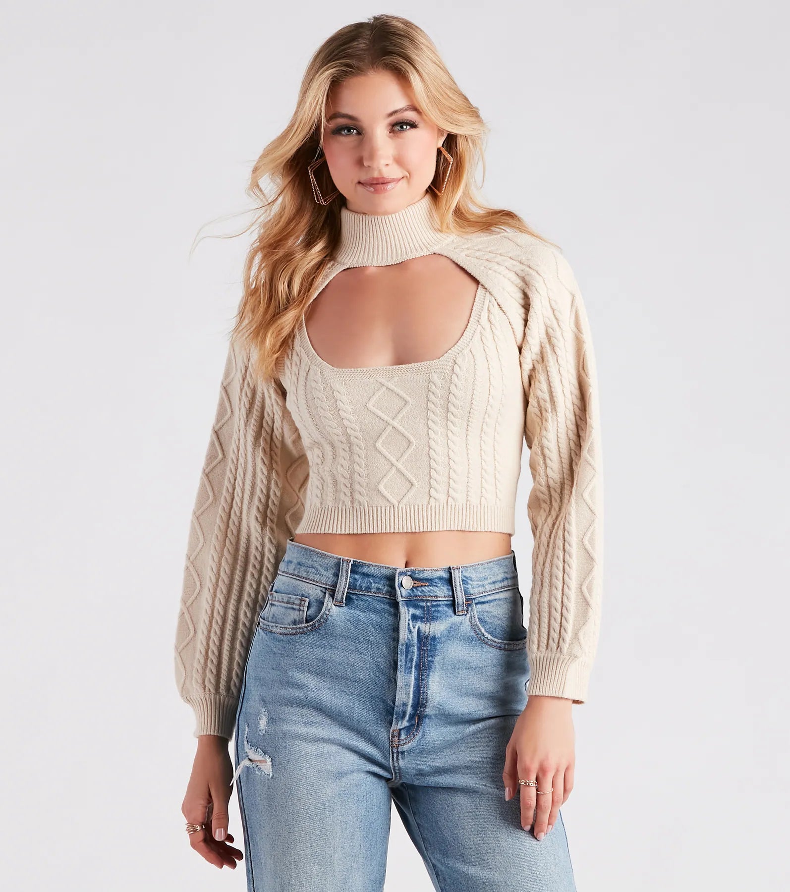 women's tops for layeringFall Back In Love Cable Knit Topper