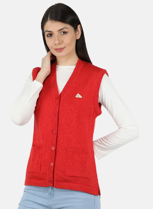 Cardigan Discounted Baby SweatersWomen Red Solid Cardigan