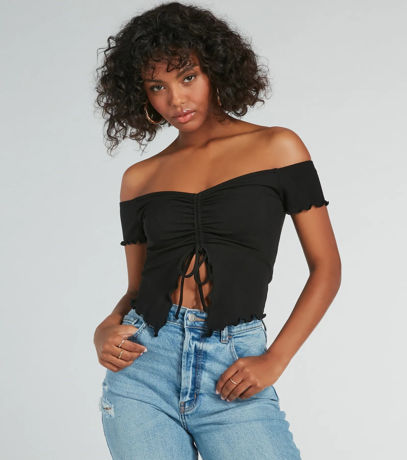 women's tops for fashion-conscious professionalsHeat Wave Off-The-Shoulder Crop Top