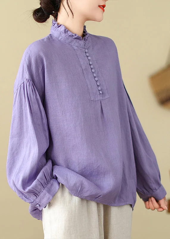 women's tops for beach outingsWomen Lavender Oversized Cotton Top Spring